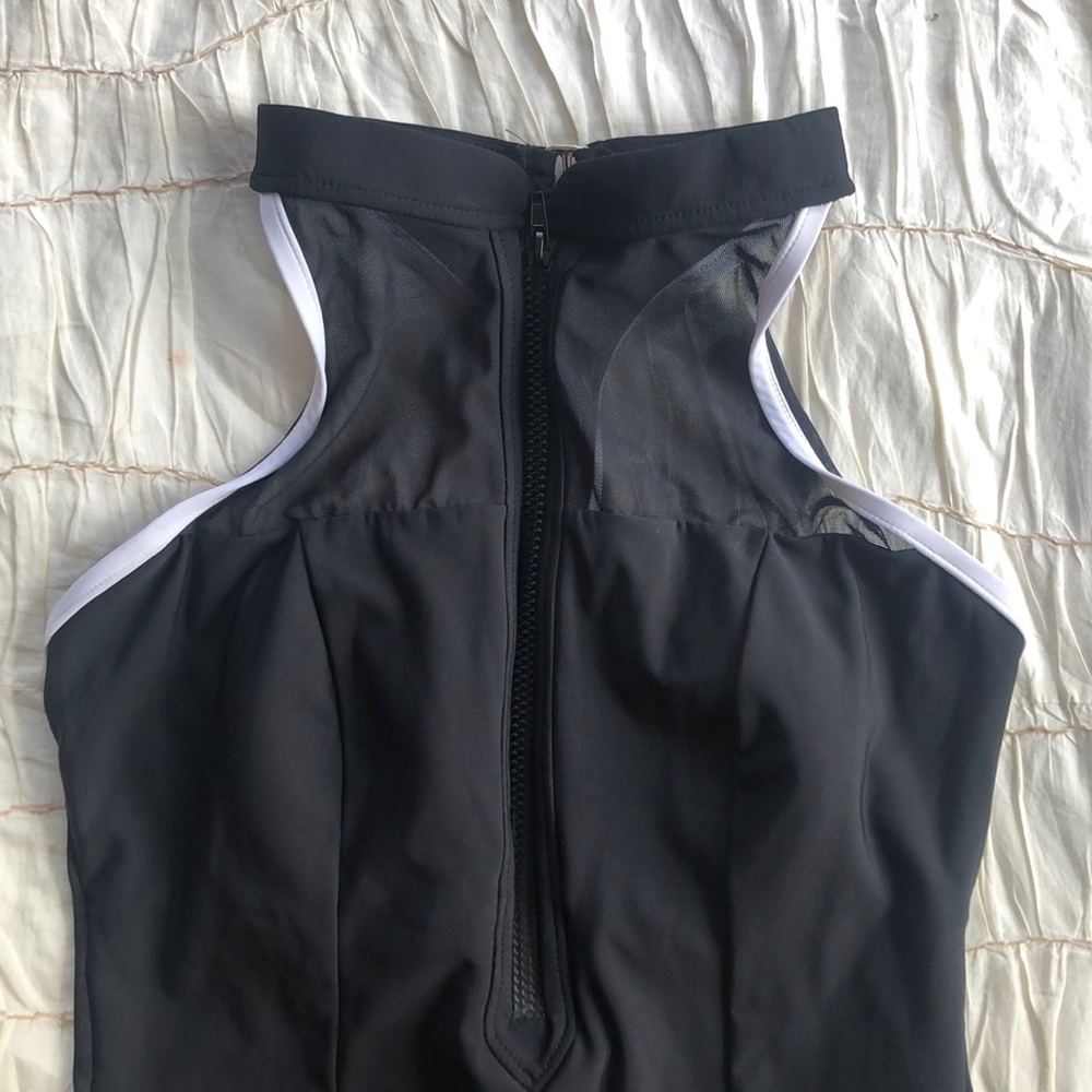 High neck one piece Black swimsuit sz.10